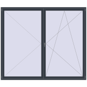 BALCONY DOOR REHAU EURO 70 2700x2300 mm ANTHRACITE_GREY_STRUKTURAL two-sided