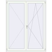 BALCONY DOOR REHAU SYNEGO 1600x2050 mm RAL 9016 Traffic white two-sided