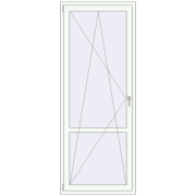 BALCONY DOOR REHAU SYNEGO 900x2300 mm RAL 9016 Traffic white two-sided