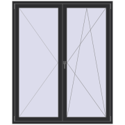 BALCONY DOOR REHAU EURO 70 1640x2000 mm ANTHRACITE_GREY_GLATT two-sided