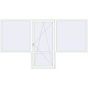 BALCONY DOOR REHAU SYNEGO 3600x2045 mm RAL 9016 Traffic white two-sided