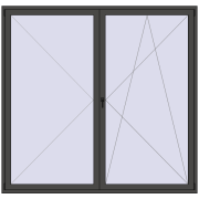 BALCONY DOOR REHAU SYNEGO 2400x2300 mm BASALT_GREY two-sided