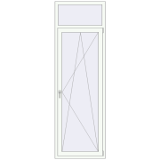 Balcony doors 800x2500 mm BALCONY DOOR REHAU EURO 70 RAL 9016 Traffic white two-sided
