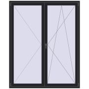 Drzwi balkonowe 1700x2100 mm BALCONY DOOR REHAU SYNEGO BLACK_ULTI-MATT dwustronny Drzwi balkonowe 1700x2100 mm BALCONY DOOR REHAU SYNEGO BLACK_ULTI-MATT dwustronny