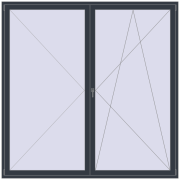 BALCONY DOOR REHAU SYNEGO 2400x2400 mm ANTHRACITE_GREY_STRUKTURAL two-sided