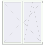 BALCONY DOOR REHAU SYNEGO 2200x2350 mm RAL 9016 Traffic white two-sided