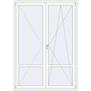 BALCONY DOOR REHAU EURO 70 1550x2200 mm RAL 9016 Traffic white two-sided
