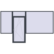 BALCONY DOOR REHAU SYNEGO 4000x2400 mm ANTHRACITE_GREY_STRUKTURAL two-sided
