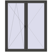 BALCONY DOOR REHAU EURO 70 1800x2200 mm BASALT_GREY two-sided