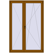 BALCONY DOOR REHAU SYNEGO 1450x2200 mm GOLDEN OAK two-sided