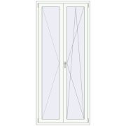 BALCONY DOOR REHAU SYNEGO 1040x2400 mm RAL 9016 Traffic white two-sided