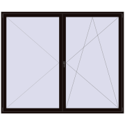 BALCONY DOOR REHAU EURO 70 2600x2150 mm BLACK_BROWN dwustronny