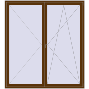 BALCONY DOOR REHAU EURO 70 2000x2200 mm WALNUT two-sided