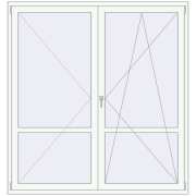 BALCONY DOOR REHAU EURO 70 1880x2000 mm RAL 9016 Traffic white two-sided