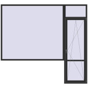 BALCONY DOOR REHAU EURO 70 3000x2750 mm BLACK_STRUCTURAL two-sided