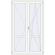 Drzwi balkonowe 1200x2000 mm BALCONY DOOR REHAU SYNEGO RAL 9016 Traffic white dwustronny