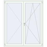 Balcony doors 1600x1900 mm BALCONY DOOR REHAU EURO 60 RAL 9016 Traffic white two-sided