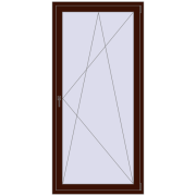 Balcony doors 1000x2100 mm BALCONY DOOR REHAU EURO 70 BLACK_CHERRY two-sided