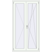 Drzwi balkonowe 1000x1900 mm BALCONY DOOR REHAU SYNEGO RAL 9016 Traffic white dwustronny