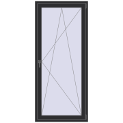 Drzwi balkonowe 900x2050 mm BALCONY DOOR REHAU EURO 70 ANTHRACITE_GREY_GLATT dwustronny