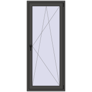 BALCONY DOOR REHAU EURO 60 800x1900 mm BASALT_GREY two-sided