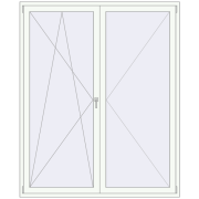 BALCONY DOOR REHAU EURO 70 1800x2200 mm RAL 9016 Traffic white two-sided