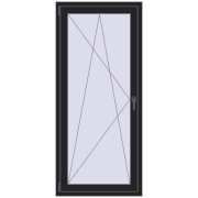 BALCONY DOOR REHAU SYNEGO 800x1800 mm BLACK_ULTI-MATT two-sided