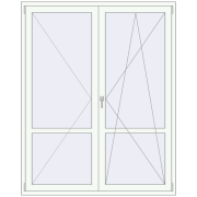 BALCONY DOOR REHAU EURO 70 1550x2000 mm RAL 9016 Traffic white dwustronny