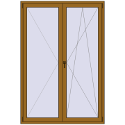 BALCONY DOOR REHAU SYNEGO 1500x2200 mm LIGHT_OAK two-sided