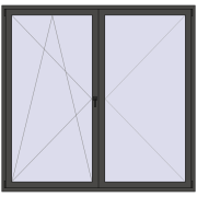 BALCONY DOOR REHAU EURO 70 2180x2100 mm BASALT_GREY two-sided