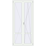 BALCONY DOOR REHAU EURO 70 1100x2400 mm RAL 9016 Traffic white two-sided