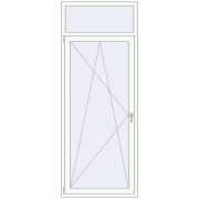 Balcony doors 940x2400 mm BALCONY DOOR REHAU EURO 70 RAL 9016 Traffic white two-sided