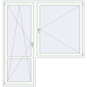 BALCONY DOOR REHAU SYNEGO 2000x2100 mm RAL 9016 Traffic white two-sided
