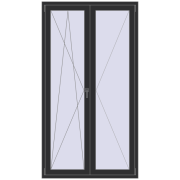 Drzwi balkonowe 1200x2200 mm BALCONY DOOR REHAU EURO 70 ANTHRACITE_GREY_GLATT dwustronny