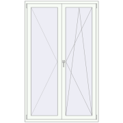 BALCONY DOOR REHAU SYNEGO 1300x2100 mm RAL 9016 Traffic white two-sided