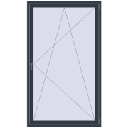 Drzwi balkonowe 1300x2200 mm BALCONY DOOR REHAU SYNEGO ANTHRACITE_GREY_STRUKTURAL dwustronny