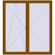 Drzwi balkonowe 2100x2300 mm BALCONY DOOR REHAU SYNEGO GOLDEN OAK dwustronny