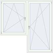 BALCONY DOOR REHAU EURO 60 2000x2005 mm RAL 9016 Traffic white two-sided