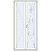 BALCONY DOOR REHAU SYNEGO 1000x2100 mm RAL 9016 Traffic white two-sided