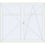BALCONY DOOR REHAU EURO 60 2400x2130 mm RAL 9016 Traffic white two-sided