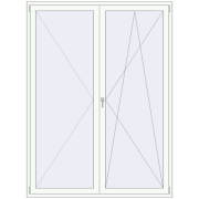 BALCONY DOOR REHAU SYNEGO 1800x2350 mm RAL 9016 Traffic white two-sided