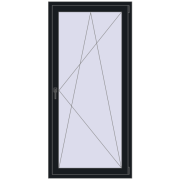 BALCONY DOOR REHAU EURO 70 900x1900 mm BLACK_COOL_110L-2 two-sided