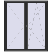 BALCONY DOOR REHAU EURO 70 1800x2100 mm BLACK_STRUCTURAL two-sided