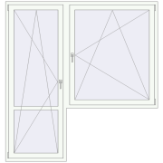 BALCONY DOOR REHAU SYNEGO 2000x2100 mm RAL 9016 Traffic white two-sided