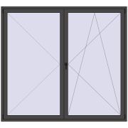 BALCONY DOOR REHAU SYNEGO 2300x2100 mm BASALT_GREY two-sided