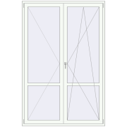 BALCONY DOOR REHAU SYNEGO 1600x2400 mm RAL 9016 Traffic white two-sided