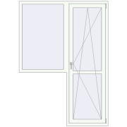 Drzwi balkonowe 1500x2100 mm BALCONY DOOR REHAU EURO 70 RAL 9016 Traffic white dwustronny