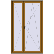 BALCONY DOOR REHAU SYNEGO 1300x2200 mm LIGHT_OAK two-sided