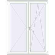 BALCONY DOOR REHAU SYNEGO 1600x2100 mm RAL 9016 Traffic white two-sided