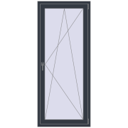 BALCONY DOOR REHAU EURO 60 800x1900 mm ANTHRACITE_GREY_STRUKTURAL two-sided